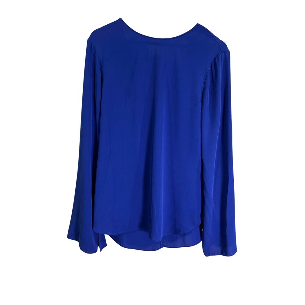 Theory Cobalt Blue LS Silk Blouse Medium